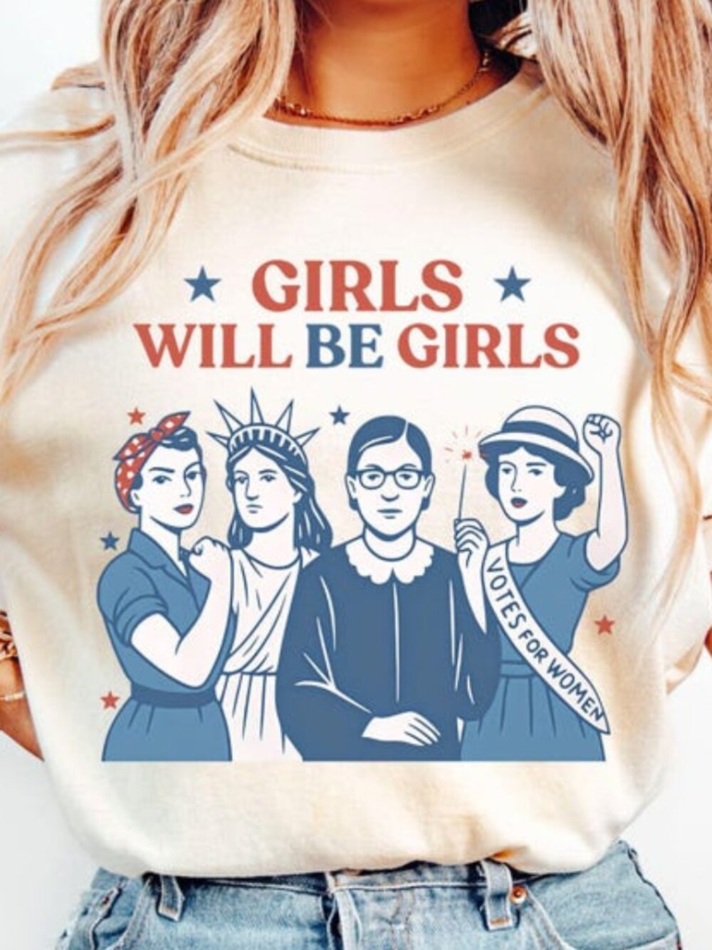 Girls Will be Girls Shirt, Patriotic Feminist 4th of July Tee